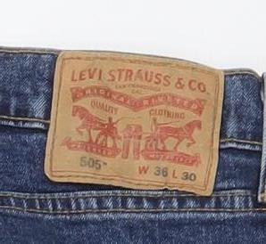 Levi's 505 Men's Blue Denim Straight Jeans 36W 30L Regular Fit