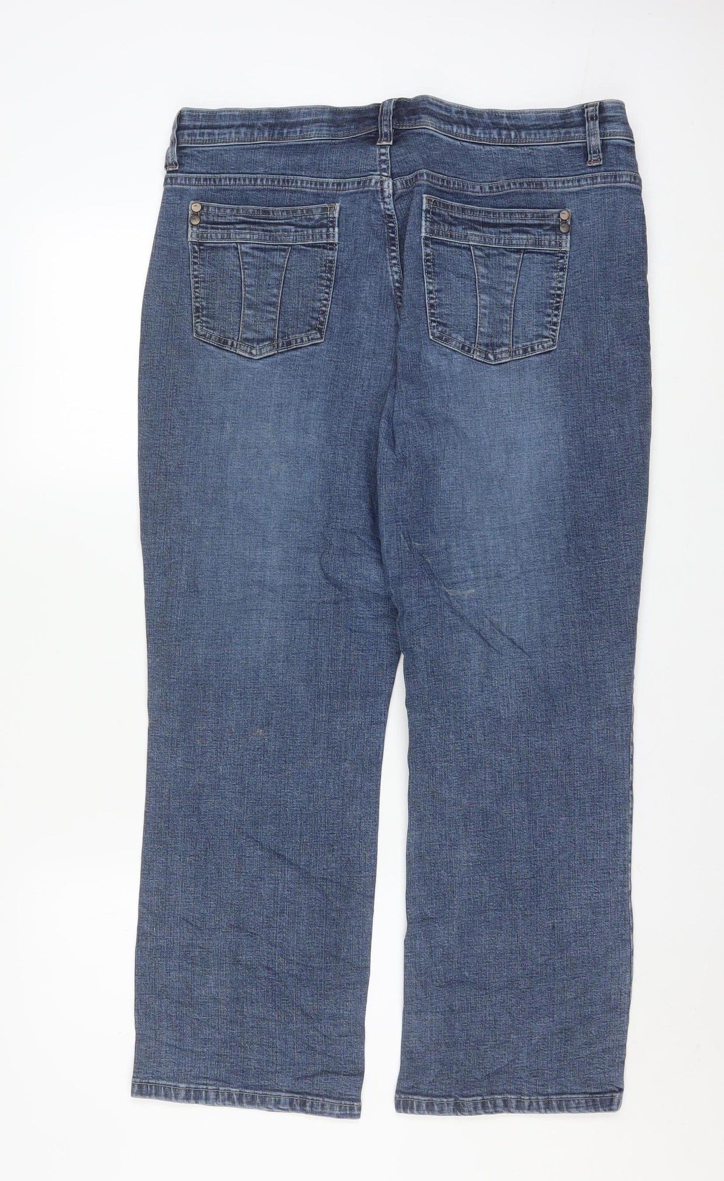 Lee Women Blue Size 14 Petite Straight Comfort Denim Jeans