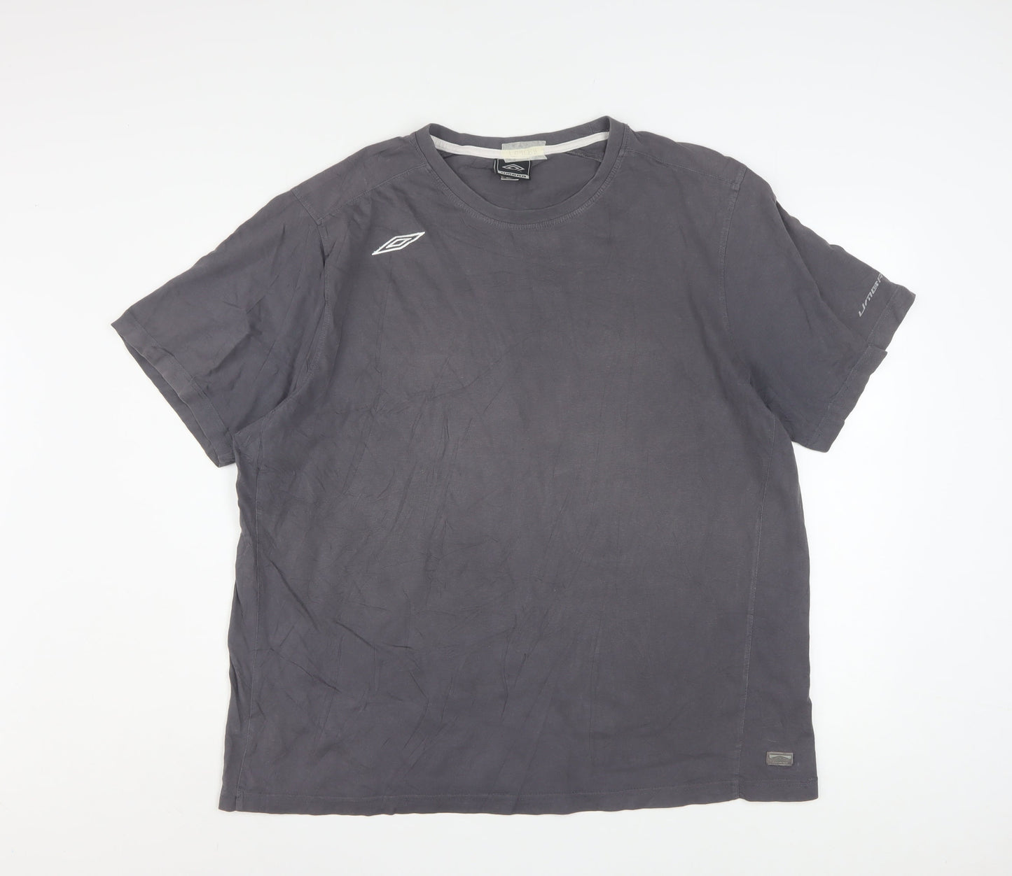 Umbro Men’s Grey 2XL Crew Neck Short Sleeve Cotton Sports T-Shirt