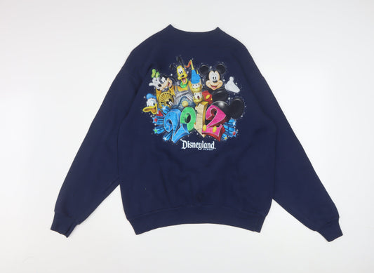 Hanes Disneyland Resort Navy Graphic Sweatshirt Women M 2012 Disney Print
