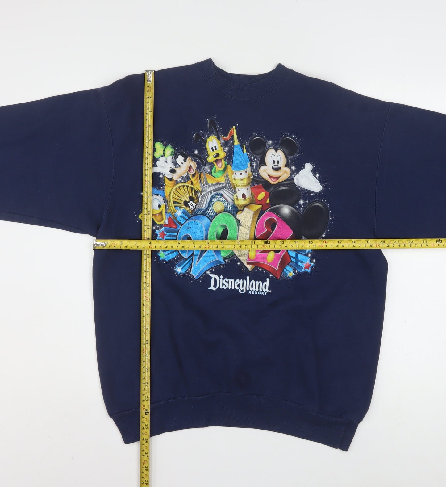 Hanes Disneyland Resort Navy Graphic Sweatshirt Women M 2012 Disney Print