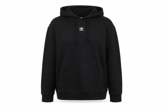 Adidas Womens Black Hoodie Size 12 Pullover Cotton Blend Casual