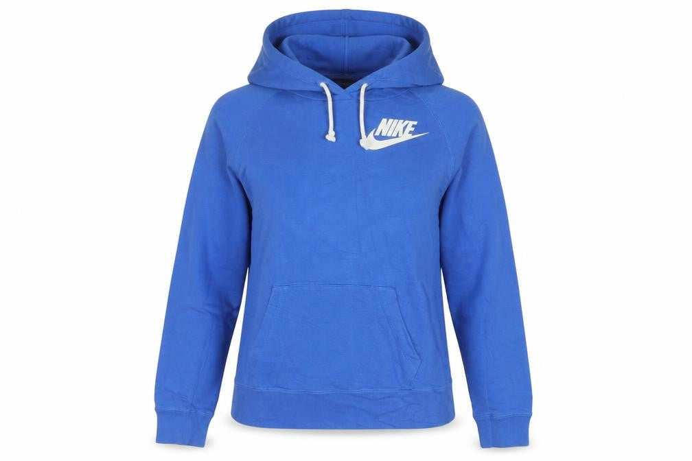 Nike Women's Blue Pullover Hoodie Medium Just Do It Logo Cotton Blend