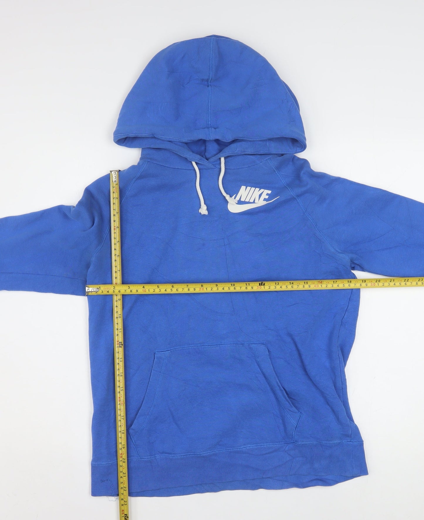 Nike Women's Blue Pullover Hoodie Medium Just Do It Logo Cotton Blend