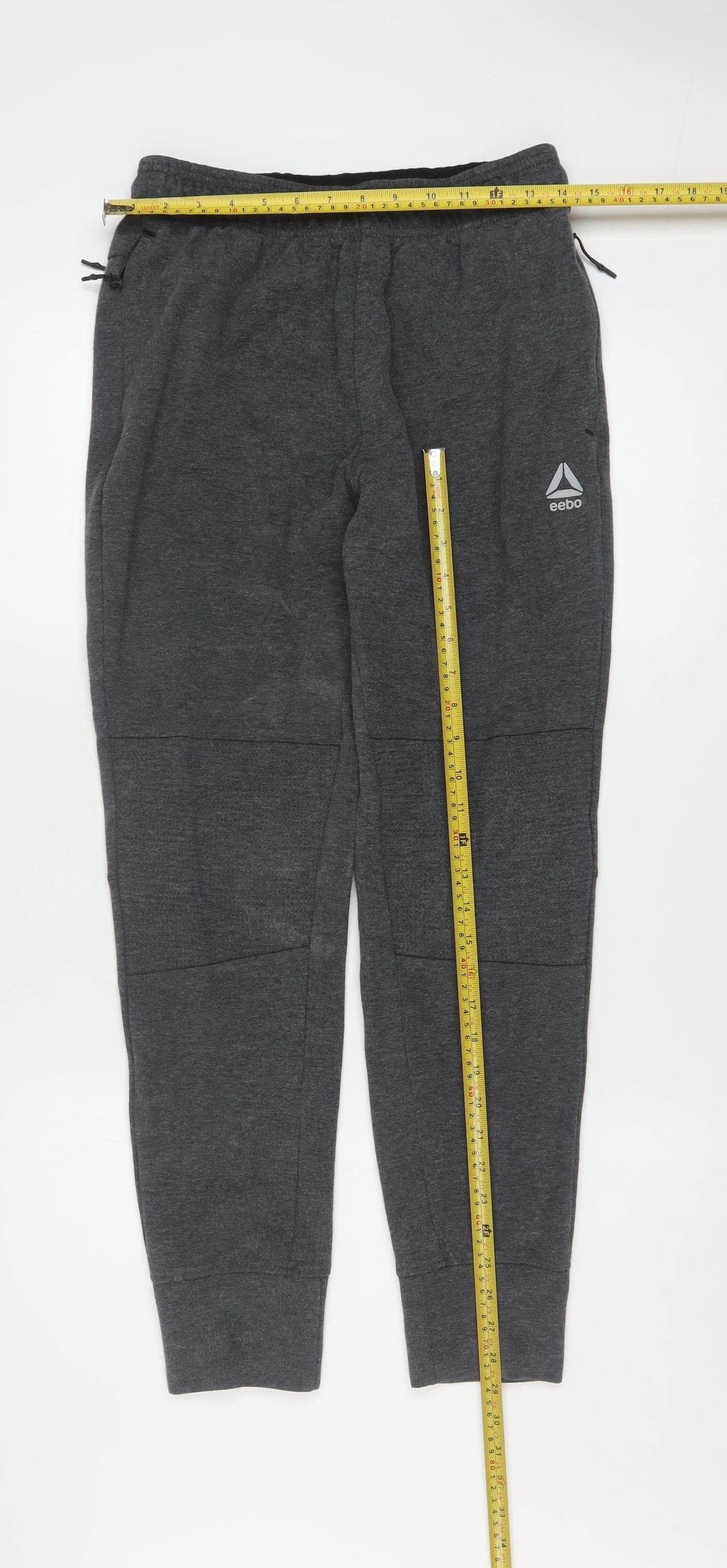 Reebok Men Grey Joggers S Regular Fit Activewear Tapered Sweatpants