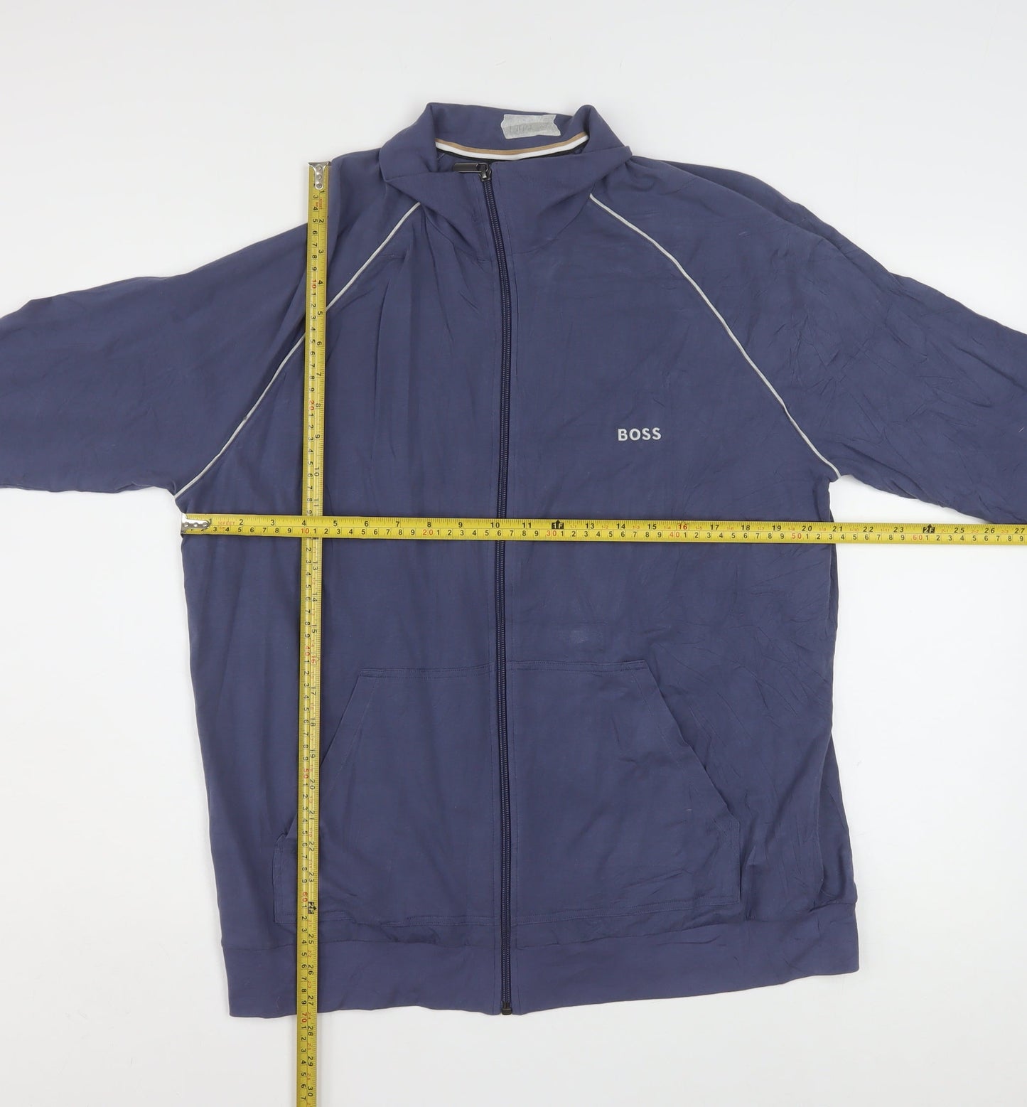 BOSS Men’s Blue XL Track Jacket Cotton Blend Full Zip