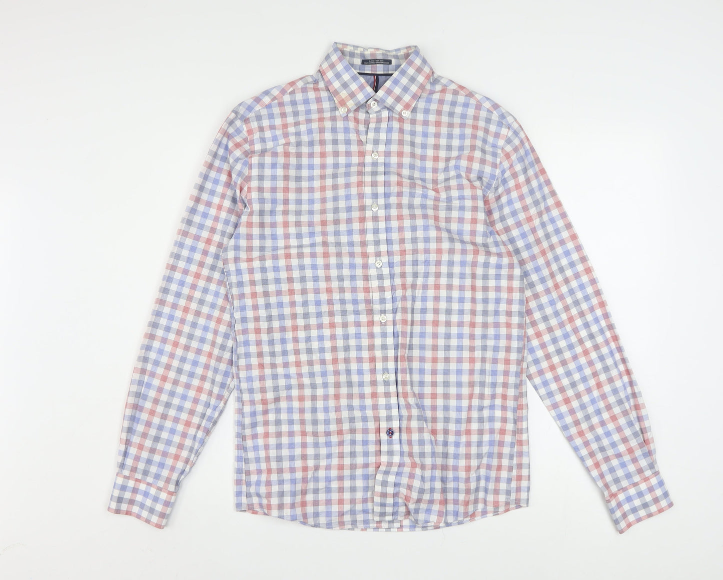 Tommy Hilfiger Men's Multicoloured Slim Fit Long Sleeve Check Shirt 14.5