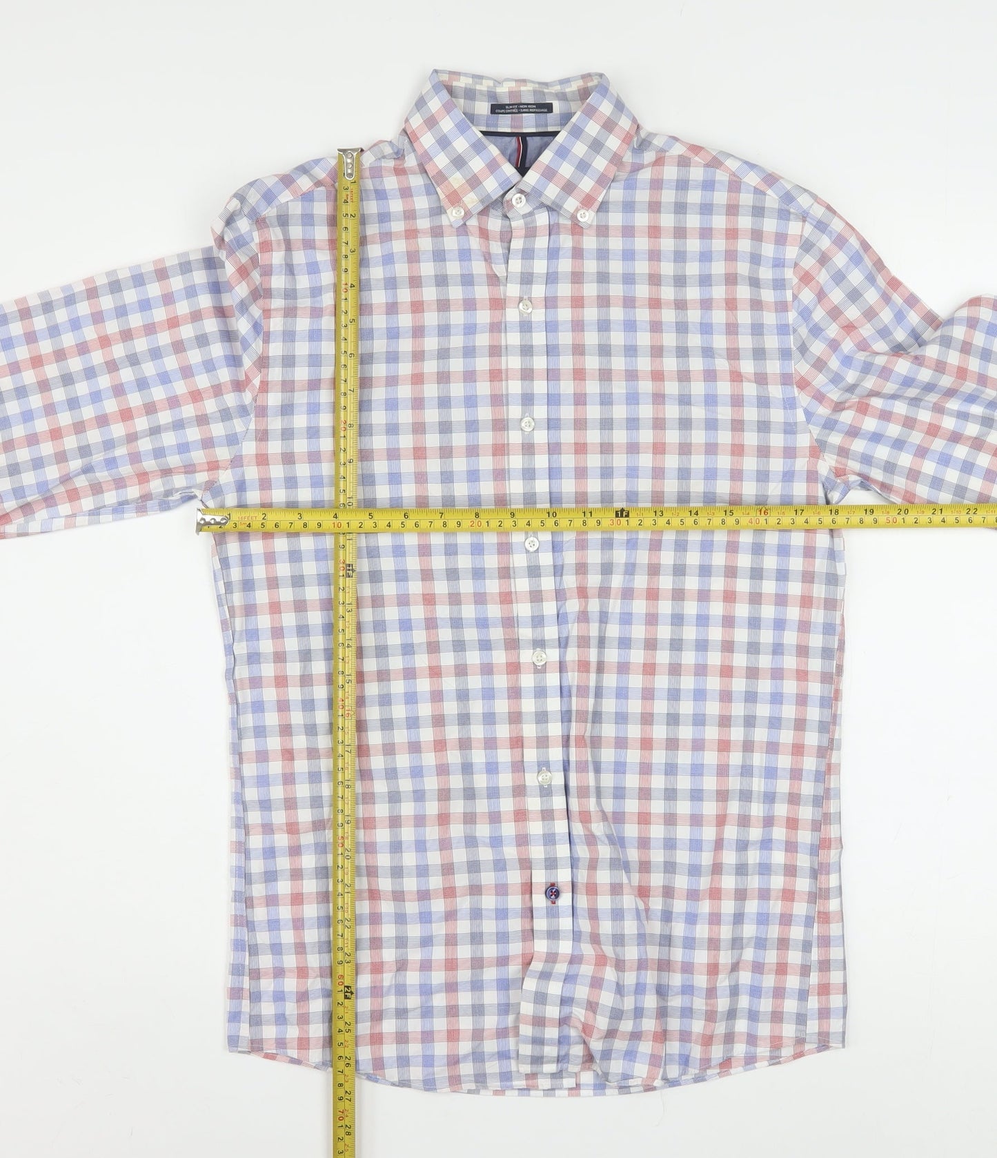 Tommy Hilfiger Men's Multicoloured Slim Fit Long Sleeve Check Shirt 14.5