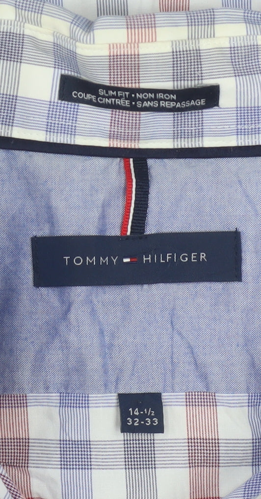 Tommy Hilfiger Men's Multicoloured Slim Fit Long Sleeve Check Shirt 14.5