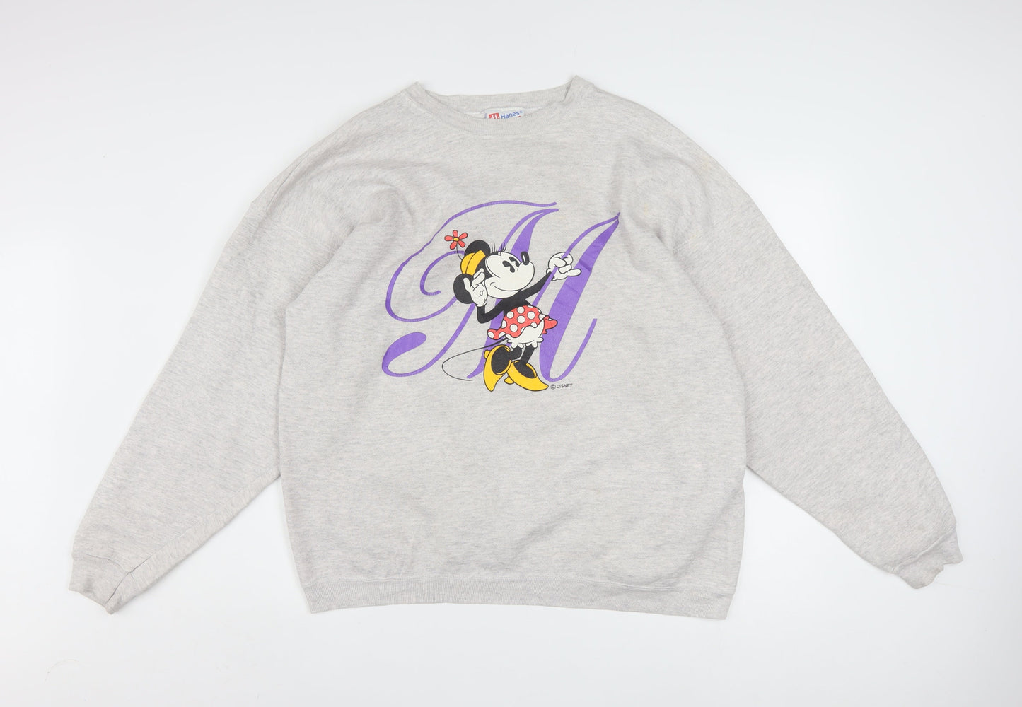 Hanes Women’s Grey Minnie Mouse Pullover Sweatshirt XL