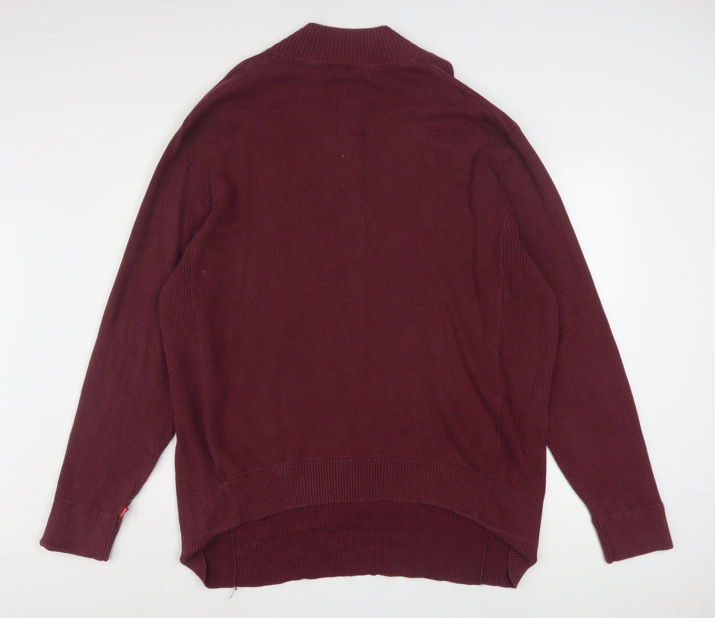 Levi's Men's Red 2XL Half Zip High Neck Cotton Jumper