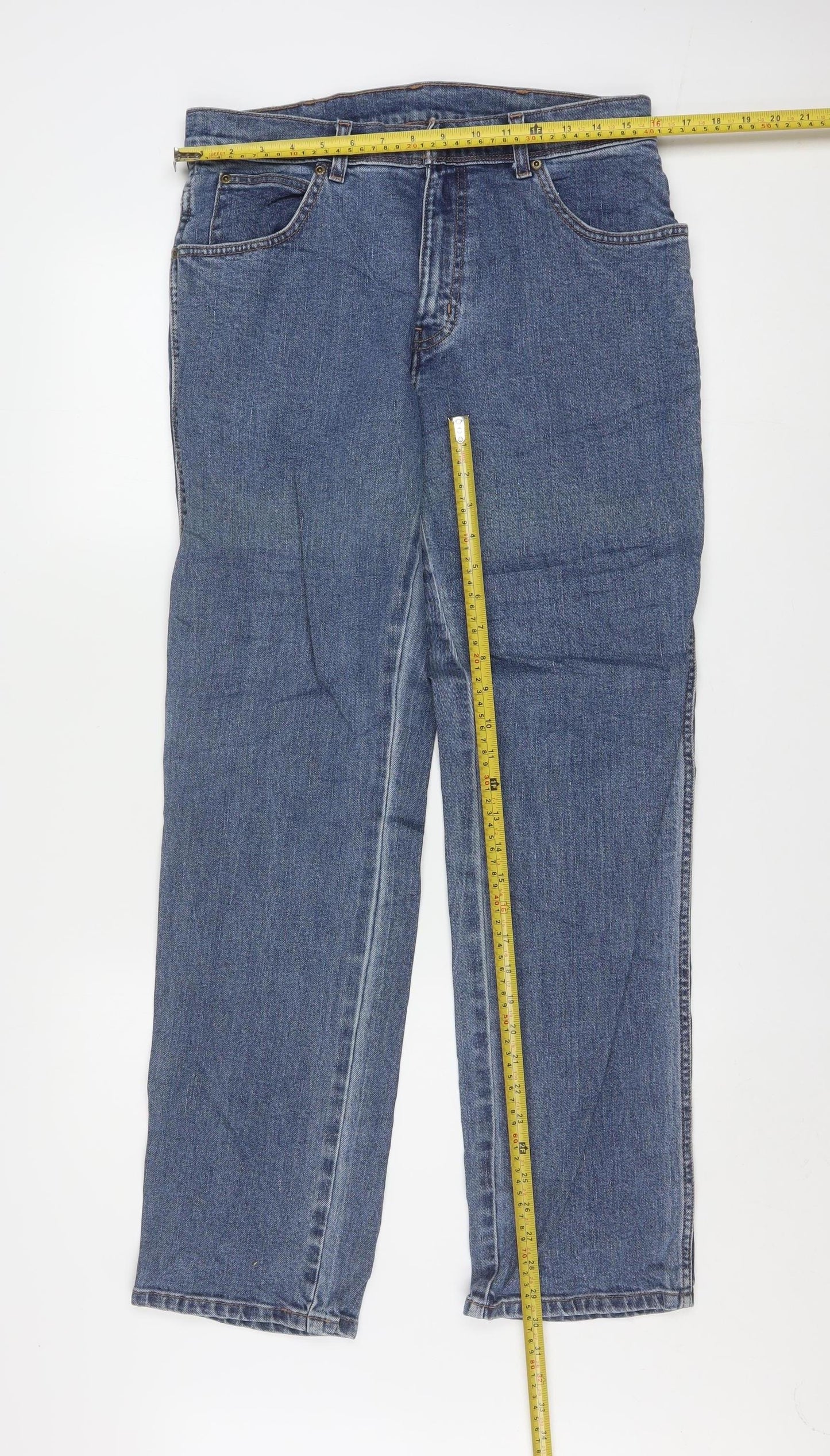 Wrangler Mens Blue Regular Fit Straight Leg Denim Jeans W32 L32