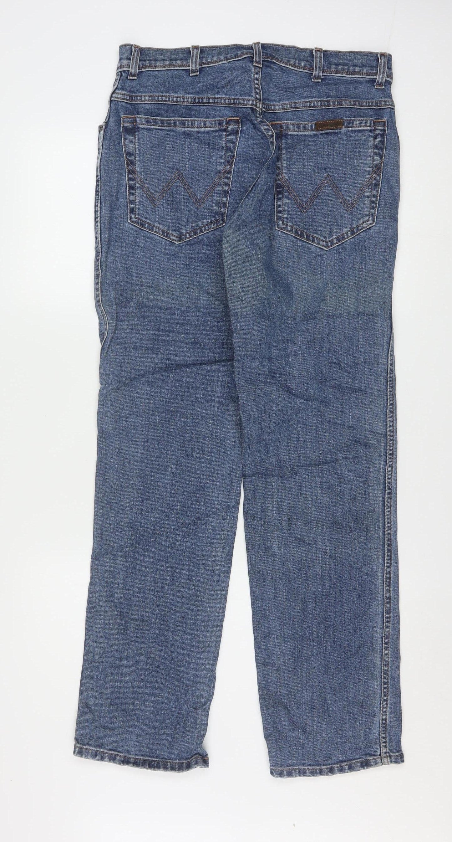 Wrangler Mens Blue Regular Fit Straight Leg Denim Jeans W32 L32