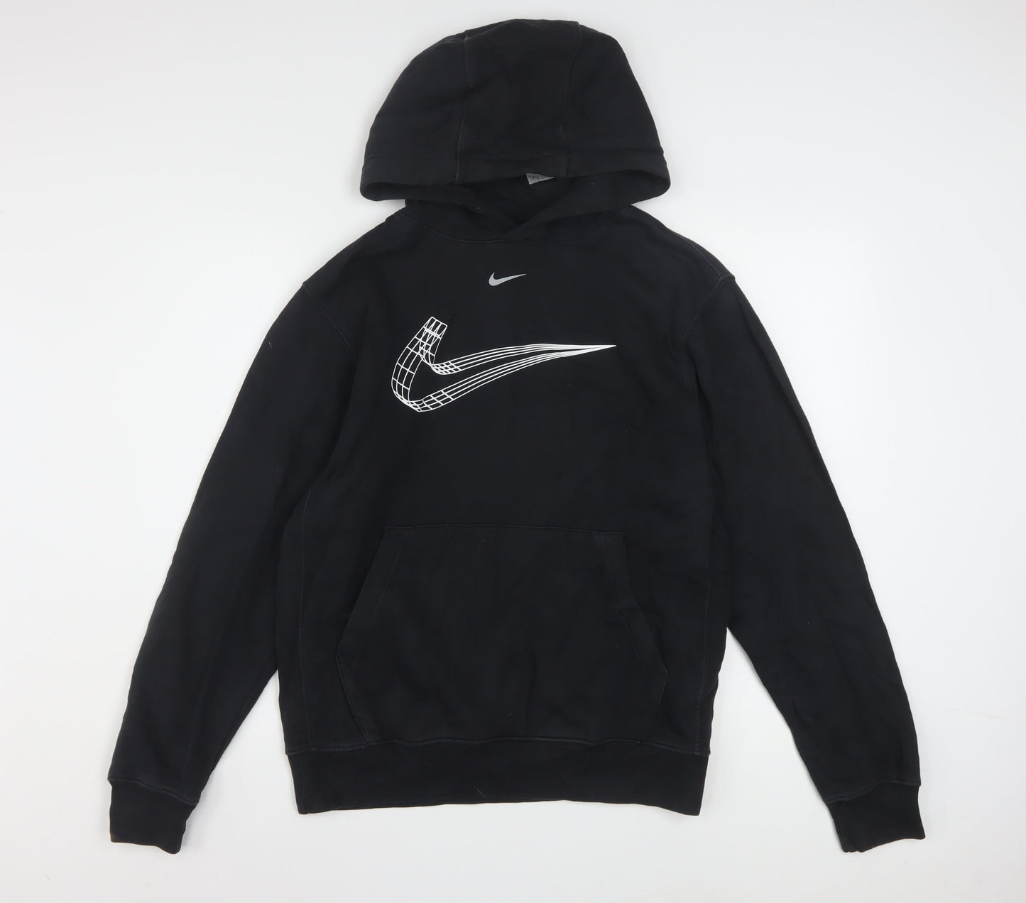 Nike Men's Black Pullover Hoodie Small Graphic Swoosh Sports Style