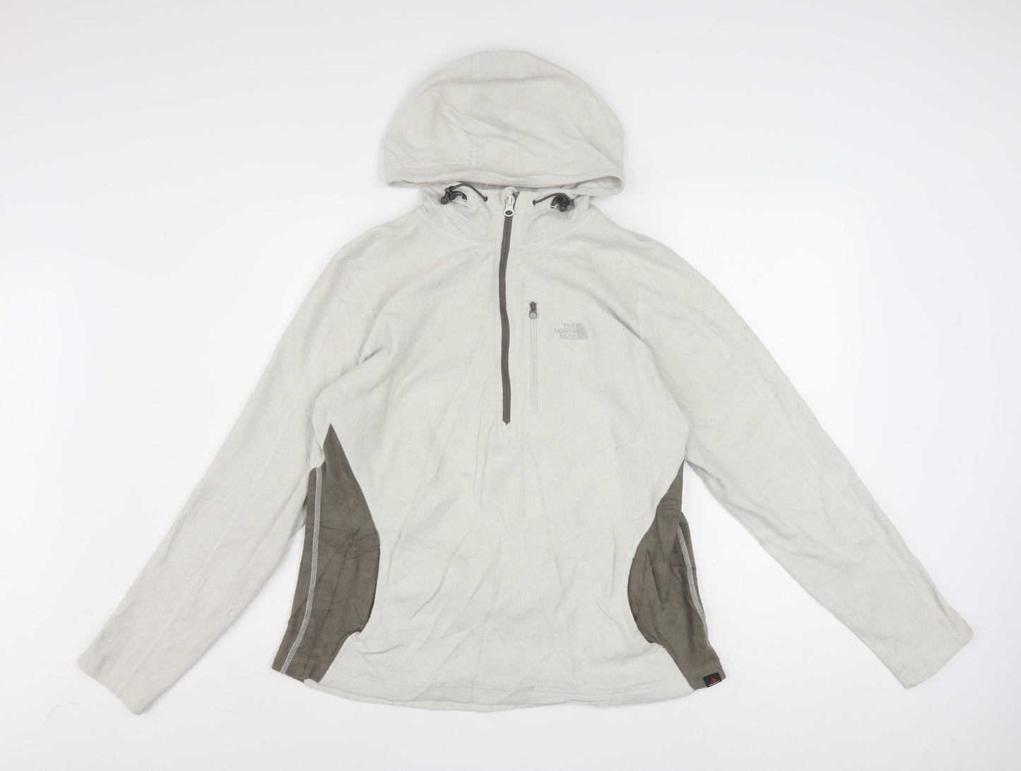 The North Face Womens Beige Fleece 1/2 Zip Hooded Pullover XL