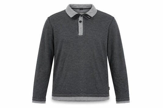 Hugo Boss Men's Grey Cotton Henley Jumper XL Long Sleeve Regular Fit