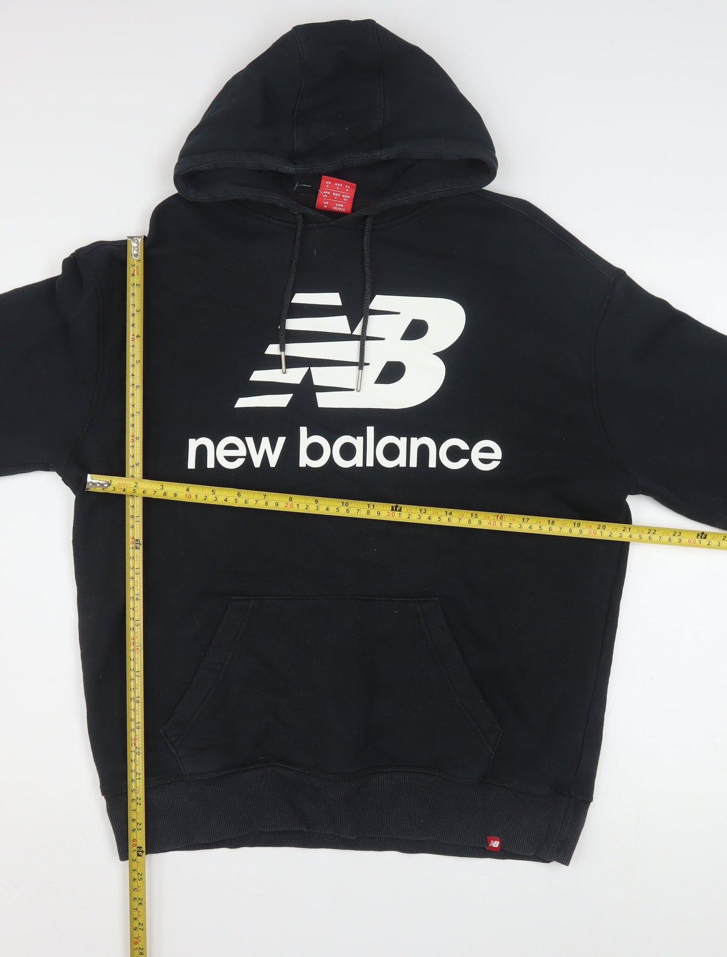 New Balance Men's Black Pullover Hoodie Size S Logo Fleece Sweatshirt