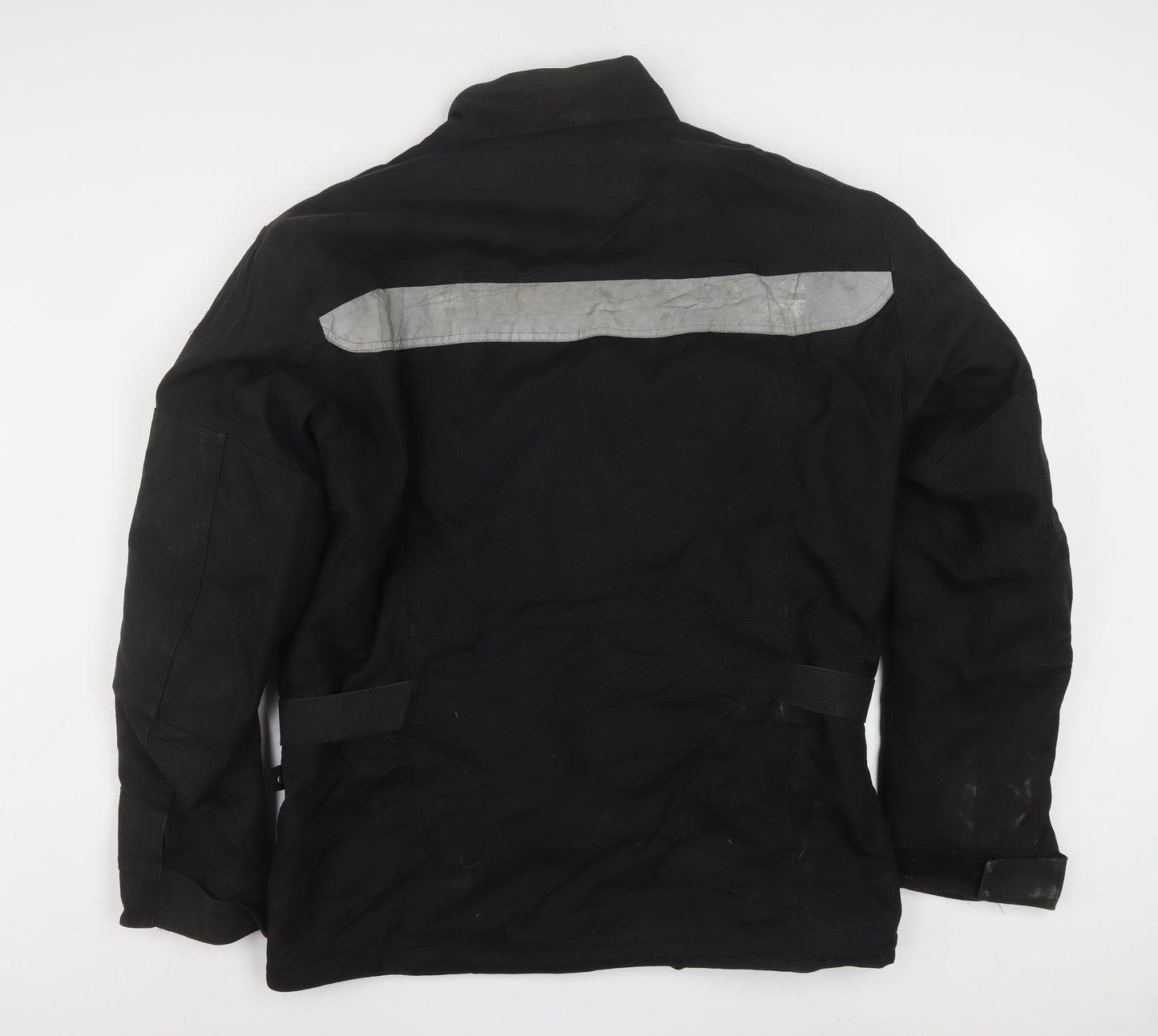 BMW Men's Black Motorcycle Jacket L Reflective Belted Waterproof