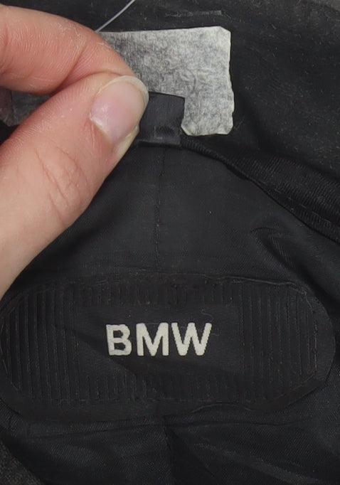 BMW Men's Black Motorcycle Jacket L Reflective Belted Waterproof