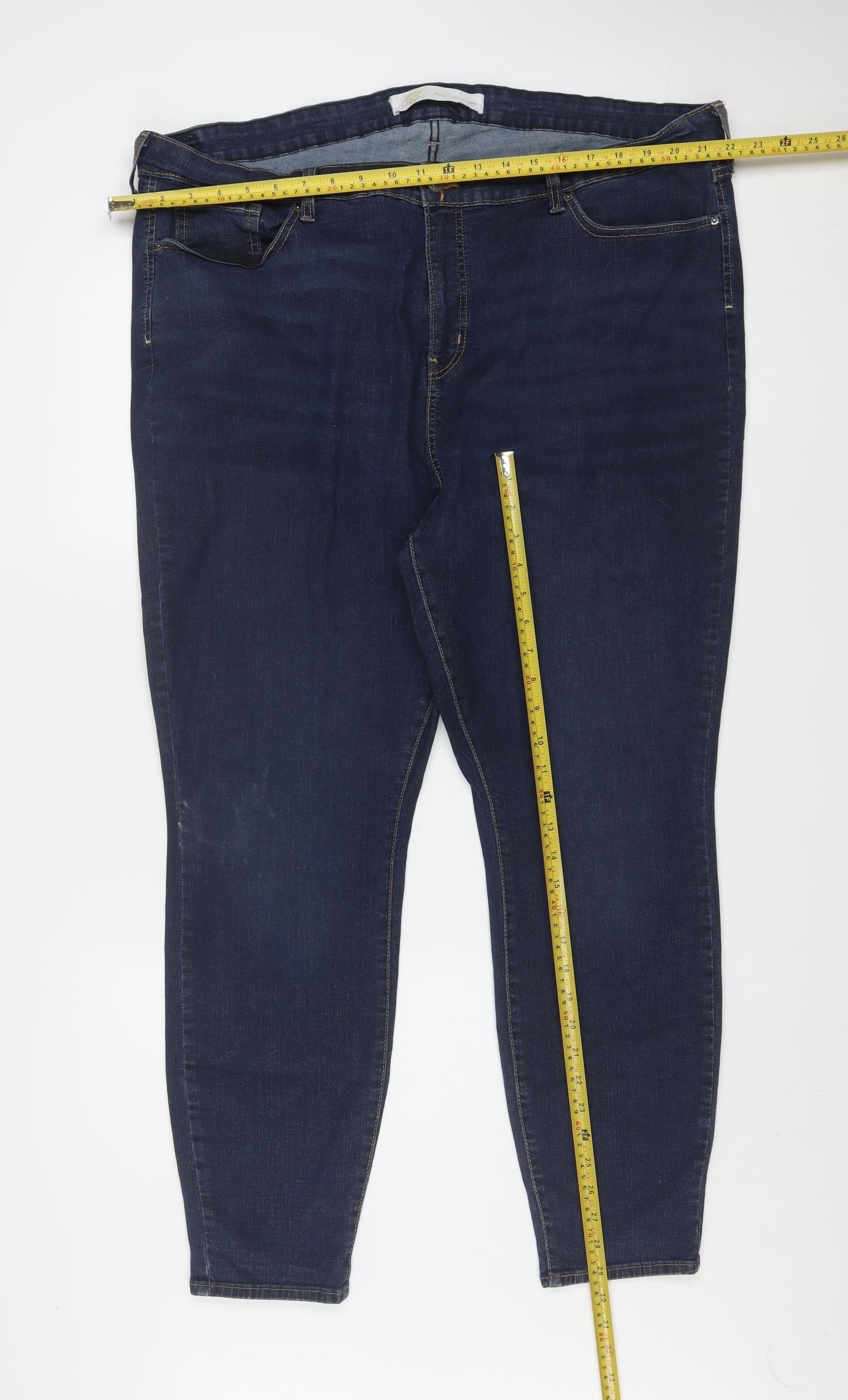 Levi Strauss Men's Blue 37x30 Slim Fit Dark Wash Denim Jeans