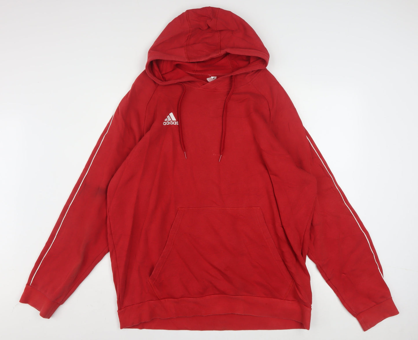 Adidas Mens Red 2XL Pullover Hoodie Regular Fit Sportswear