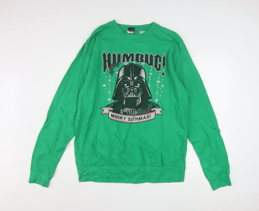 Preloved Star Wars Men’s Green Darth Vader Christmas Sweatshirt L - Front