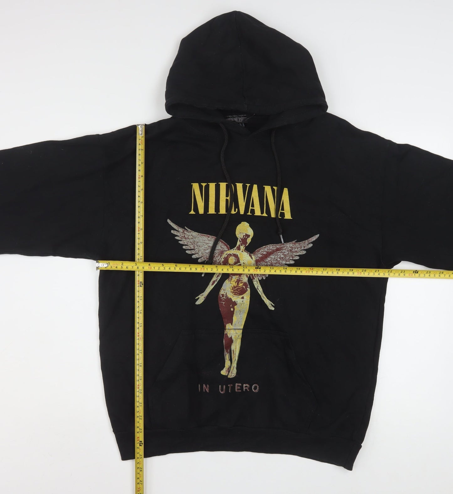 Nirvana Men's Black Pullover Hoodie In Utero Graphic S