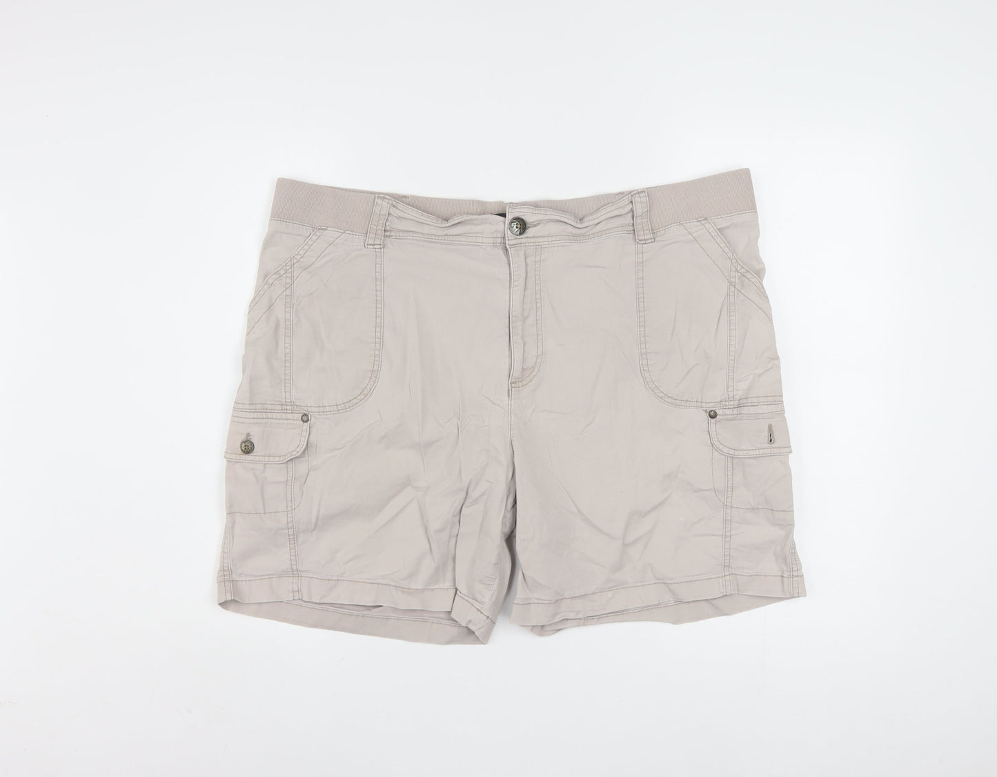 Lee Men Beige Cargo Shorts Relaxed Fit Cotton 22W