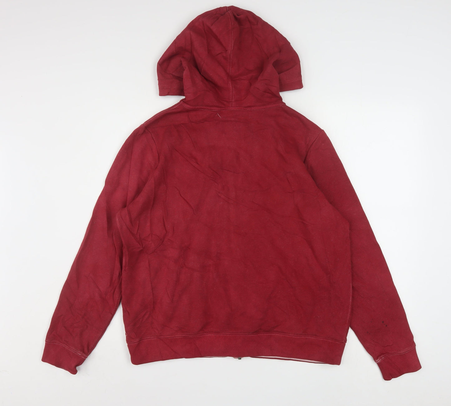 Tommy Hilfiger Mens Red Full Zip Hoodie L Cotton Blend Casual