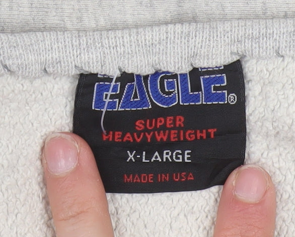 Eagle Men's Grey XL Pullover Crew Neck Heavyweight College Sweatshirt