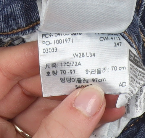 Levi's Women's Blue Straight Fit Denim Jeans Size 12 W28 L34