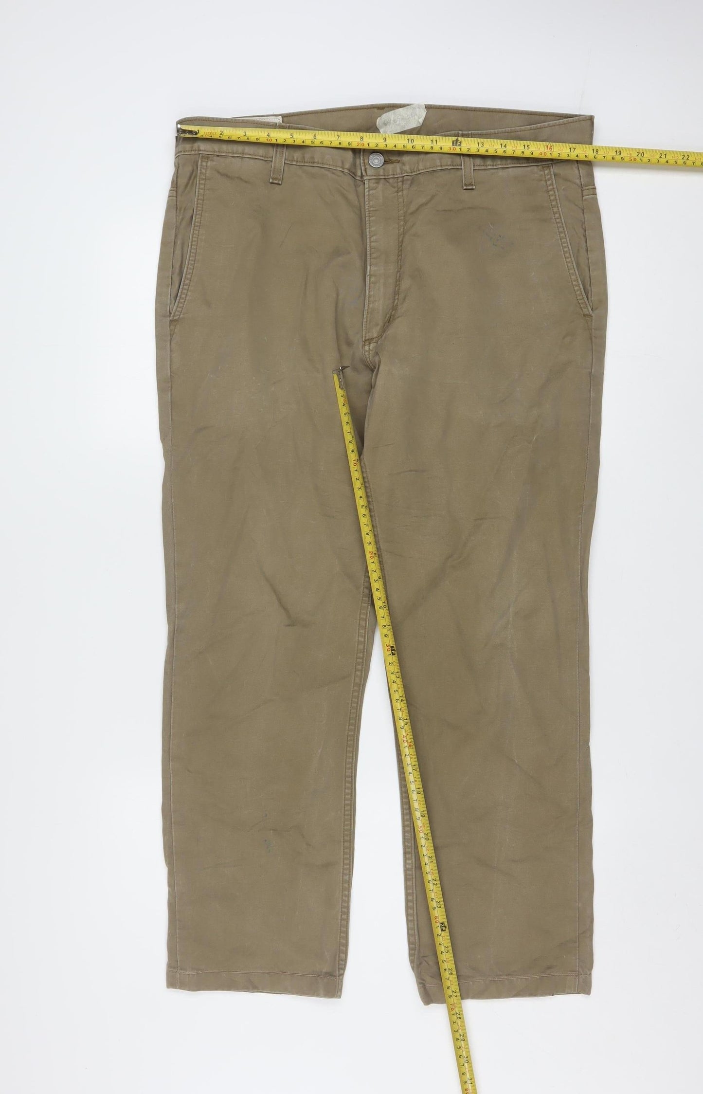 Levi Strauss Men's Beige Chino Trousers 36x32 Straight Fit