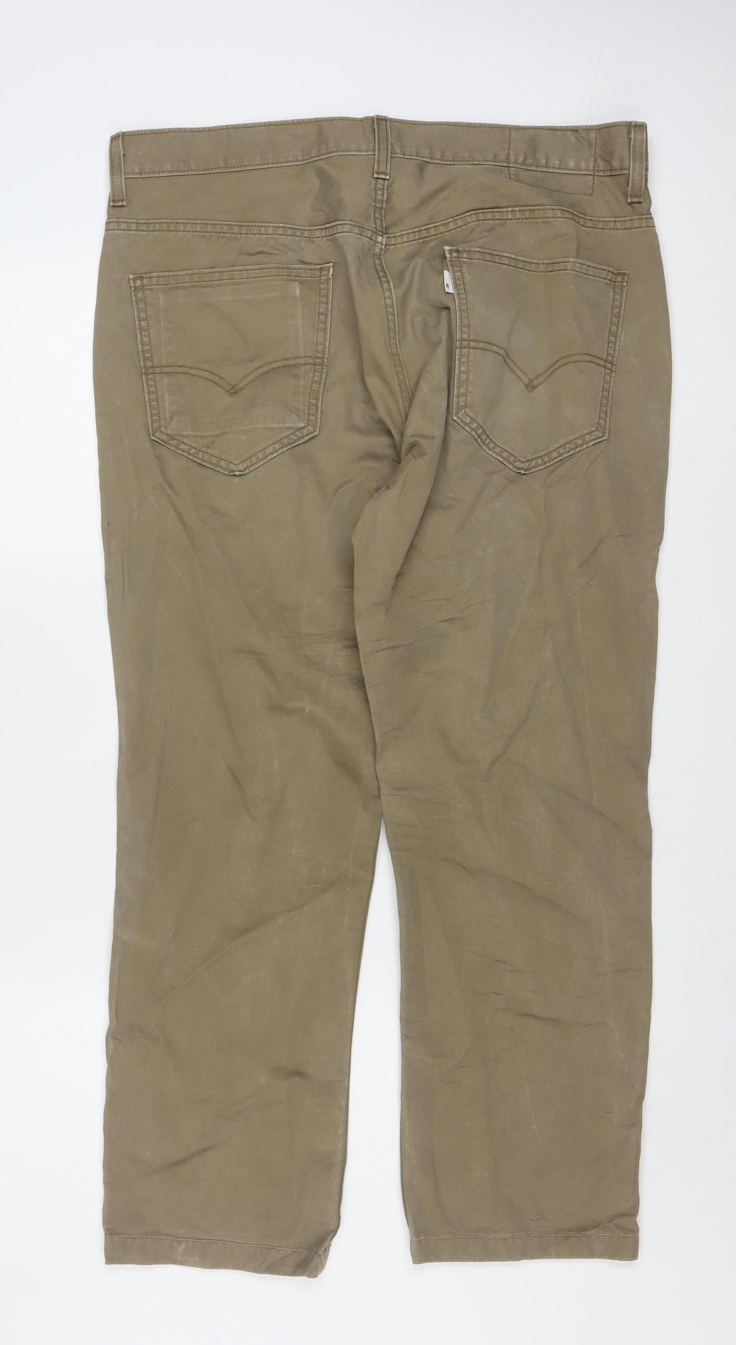 Levi Strauss Men's Beige Chino Trousers 36x32 Straight Fit