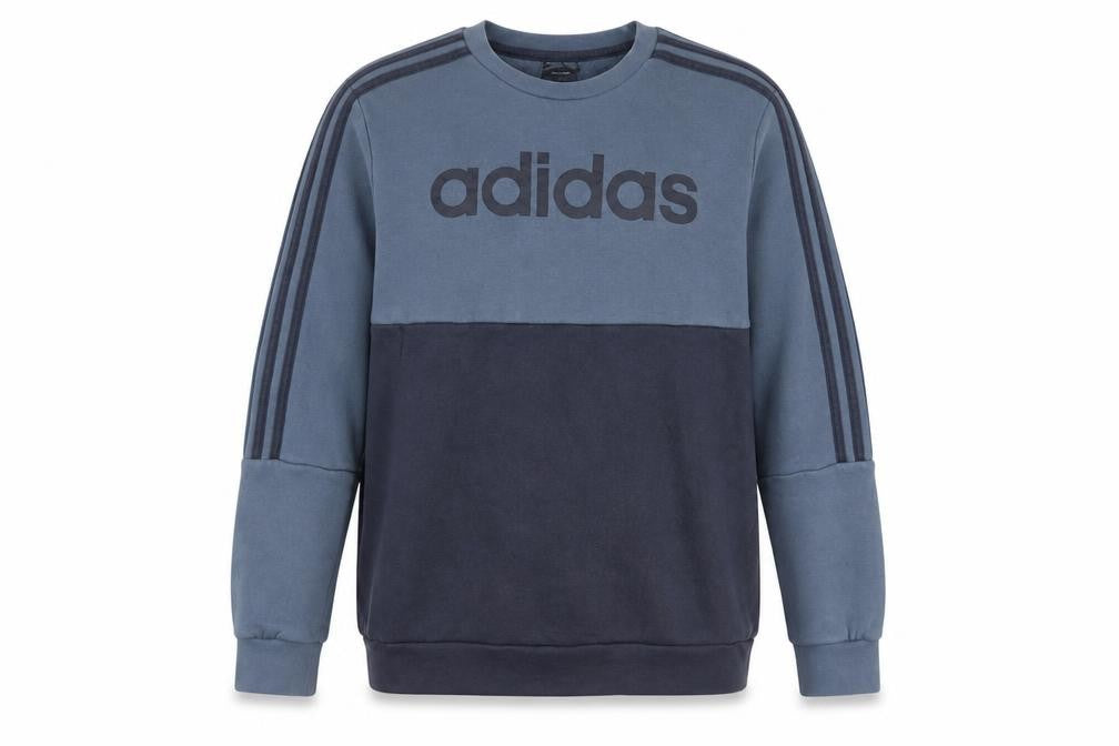 Adidas Boys Blue Colourblock Fleece Pullover Sweatshirt 13-14 Years