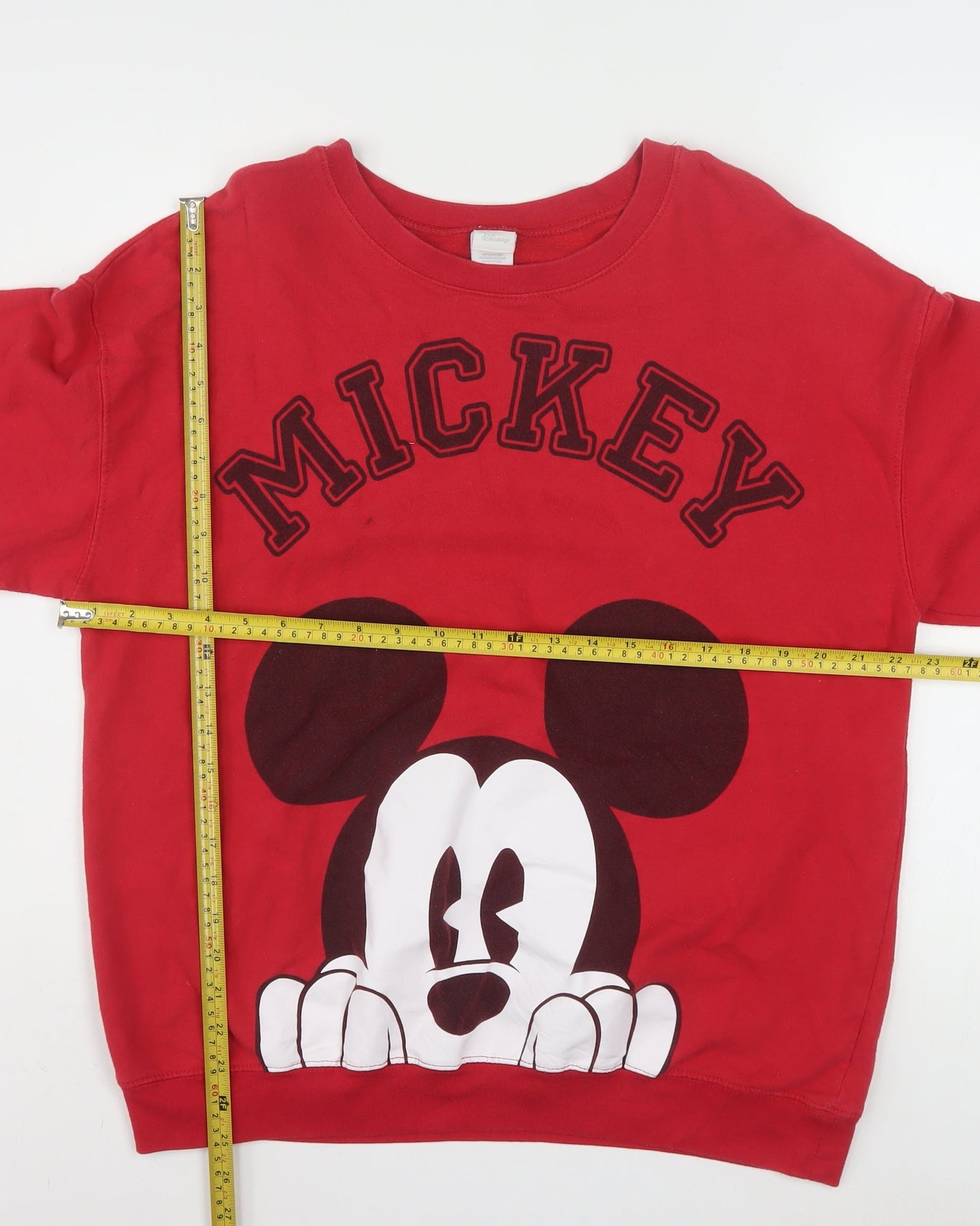Disney Girls Red Mickey Mouse XL Sweatshirt Cotton Blend Pullover
