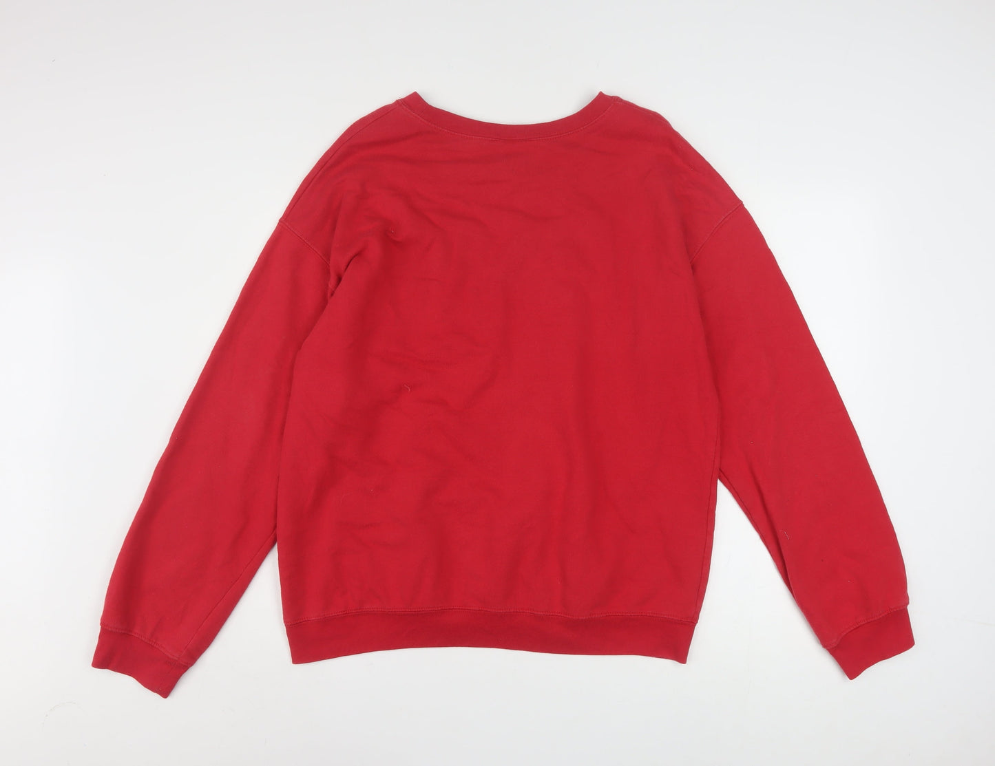 Disney Girls Red Mickey Mouse XL Sweatshirt Cotton Blend Pullover