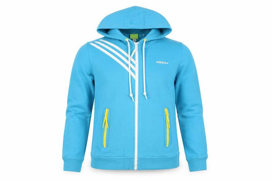 Adidas Neo Womens Blue Full Zip Hoodie Size 12 Cotton Blend
