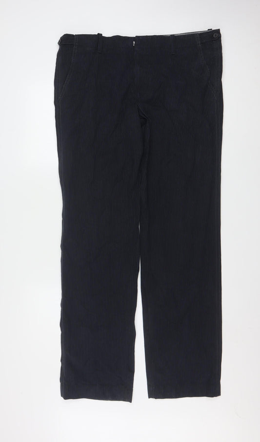 Hugo Boss Men’s Black Pinstripe Cotton Dress Pants Size 54R