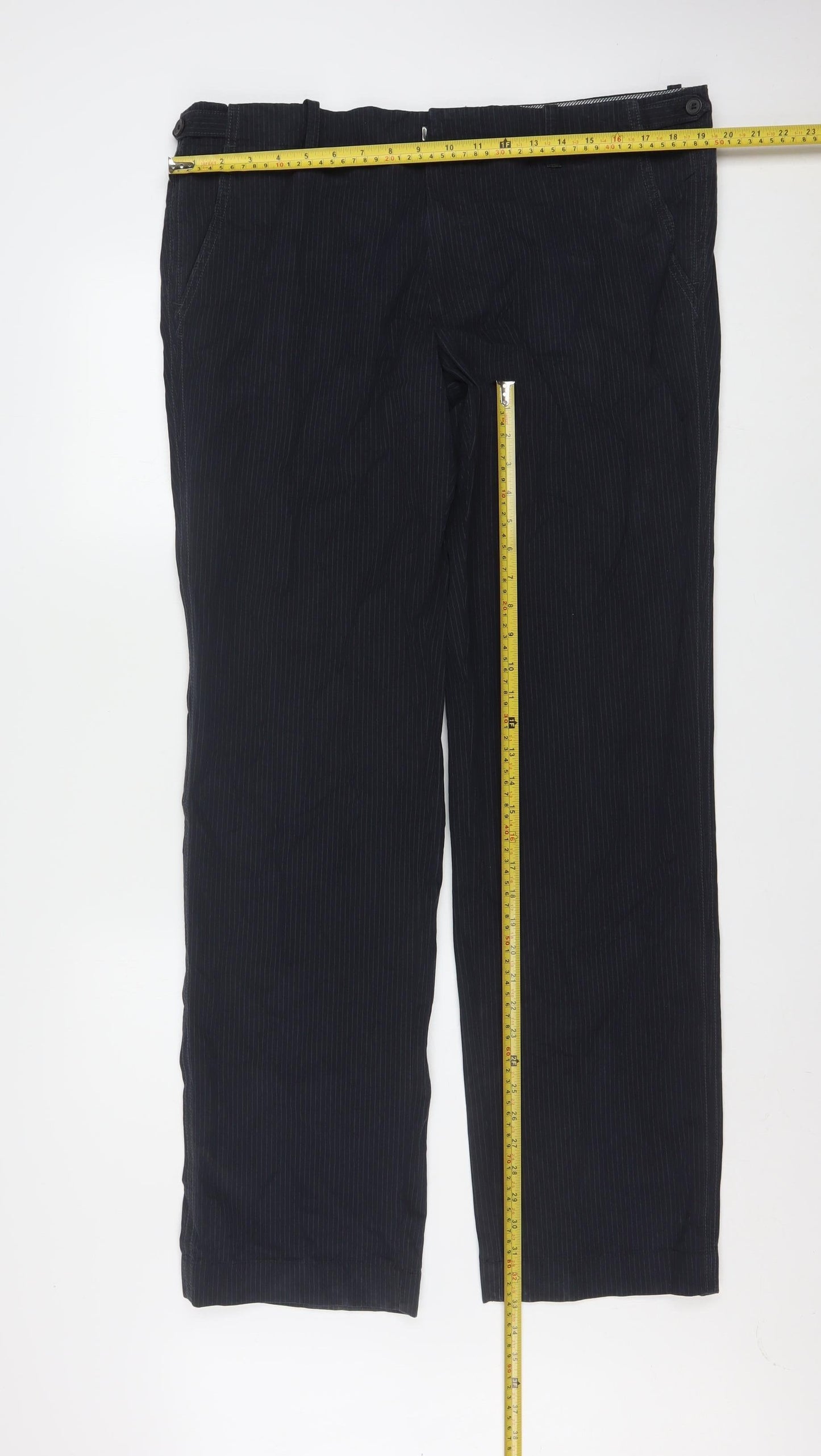 Hugo Boss Men’s Black Pinstripe Cotton Dress Pants Size 54R