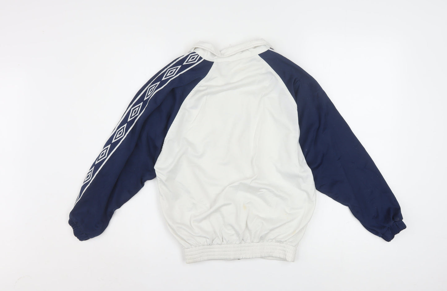 Umbro Boys White Blue Track Jacket 11 Years Full Zip Retro 90s Sportswear
