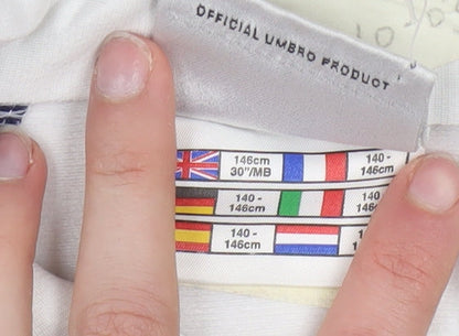 Additional view of Umbro boys’ white blue track jacket 11 years full zip retro 90s sportswear