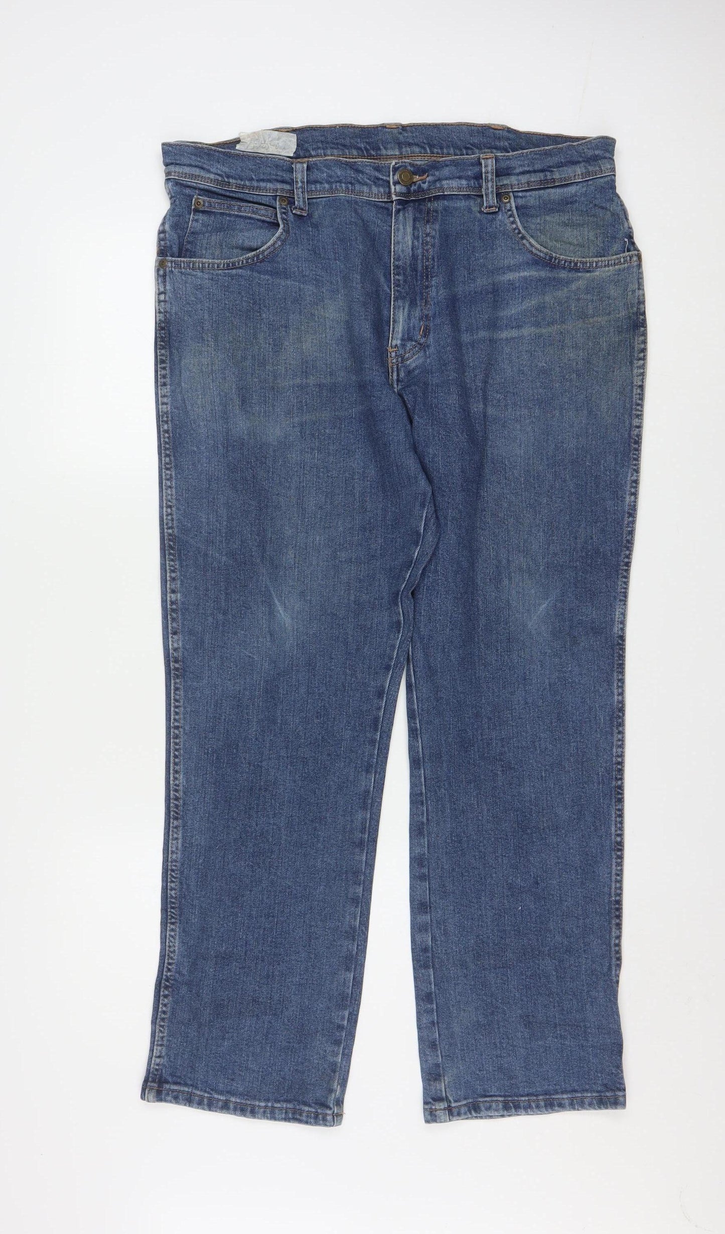 Wrangler Men's Blue Regular Fit Straight Leg Denim Jeans W36 L30