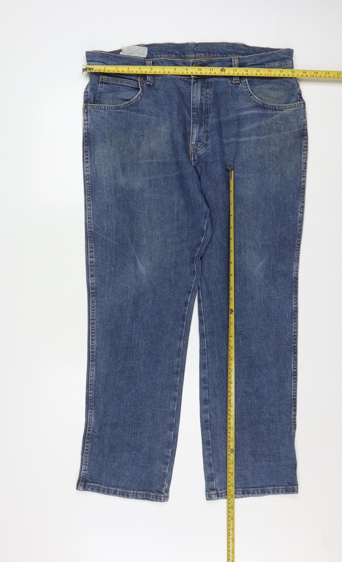 Wrangler Men's Blue Regular Fit Straight Leg Denim Jeans W36 L30