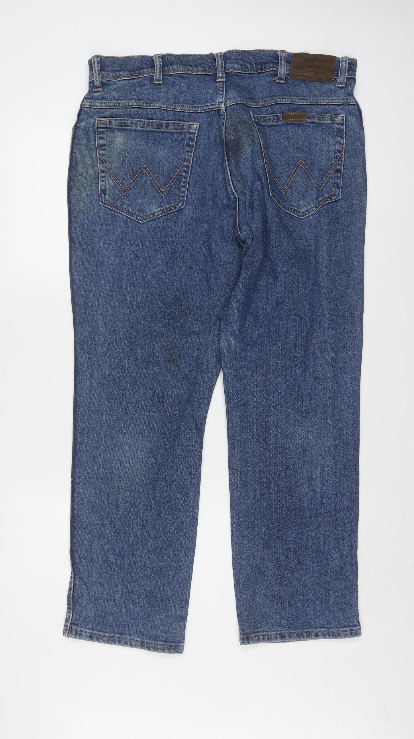 Wrangler Men's Blue Regular Fit Straight Leg Denim Jeans W36 L30