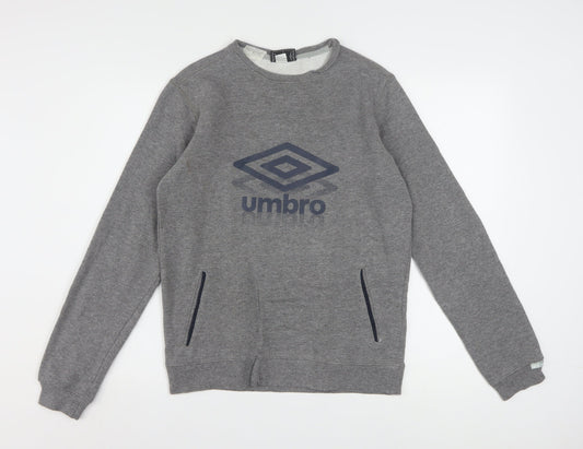 Umbro Men's Grey Crew Neck Pullover Sweatshirt Size S