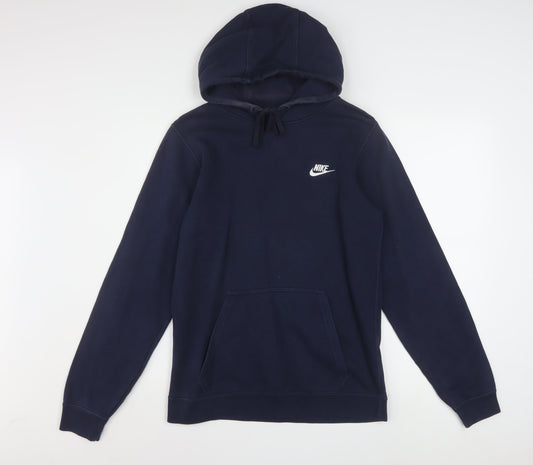Nike Mens Navy Blue XS Pullover Hoodie Cotton Blend