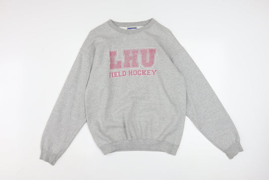 Hanes Men's Grey LHU Field Hockey Graphic Sweatshirt Size S