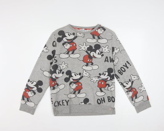 Disney Women’s Grey Mickey Mouse Pullover Sweatshirt XS