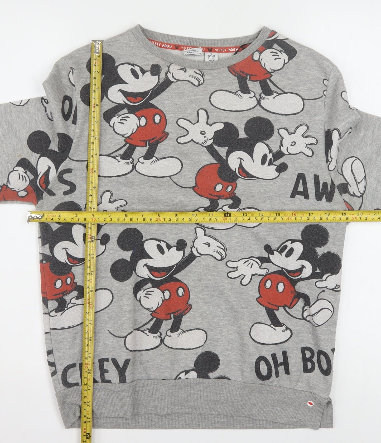 Disney Women’s Grey Mickey Mouse Pullover Sweatshirt XS