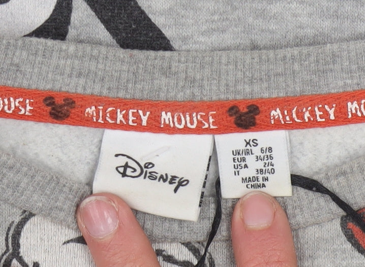 Disney Women’s Grey Mickey Mouse Pullover Sweatshirt XS